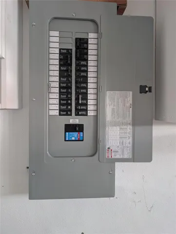 Close up view of updated Eaton Electric Panel.