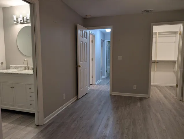 Open floor plan view of primary ensuite.  New fan was installed 2026.
