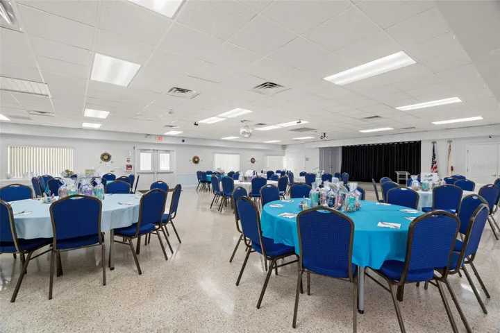 Community room for social functions, meals, meetings.
