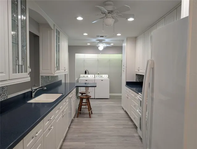 Full kitchen view from Dining room to interior laundry for the WHOLE effect. A 