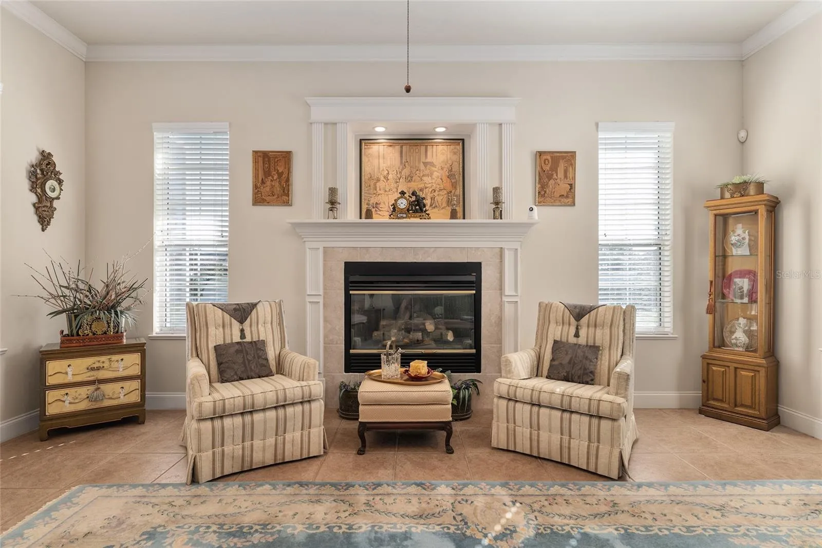 Family room with gas fireplace
