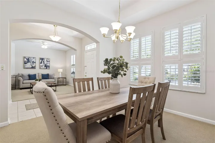 View of the Living Room & Foyer from the Dining Room