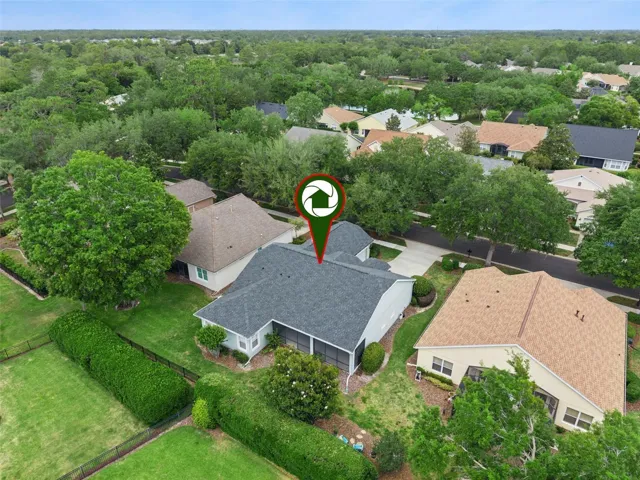 Aerial view from behind the home