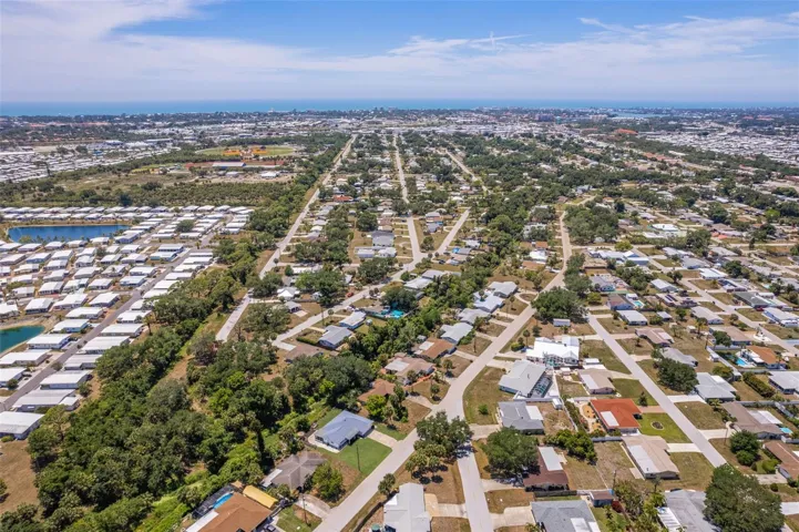 Overhead view with Gulf in the background
