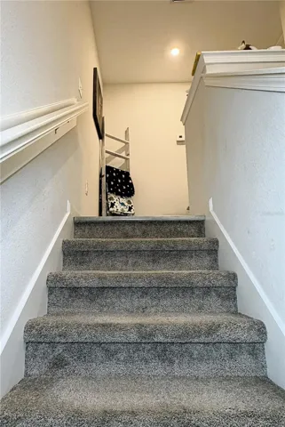 Looking up the stairs to the second floor