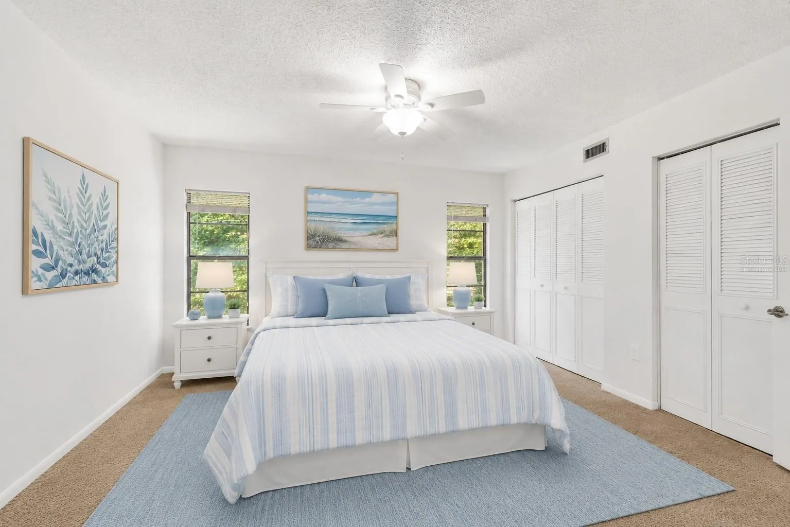 Primary bedroom,  2 closets(Partially virtually staged