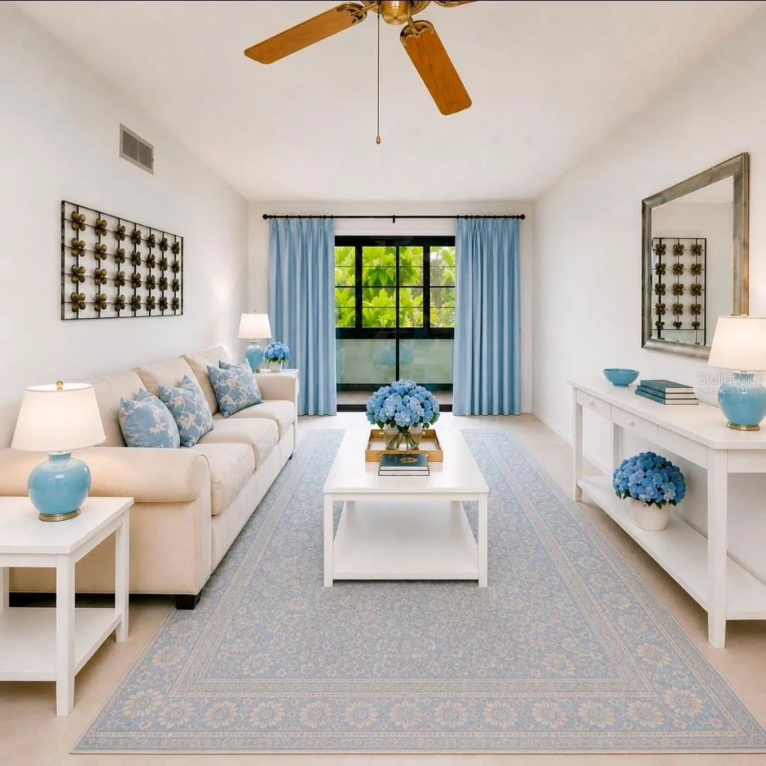 Living room and Lanai (Partially virtually staged)