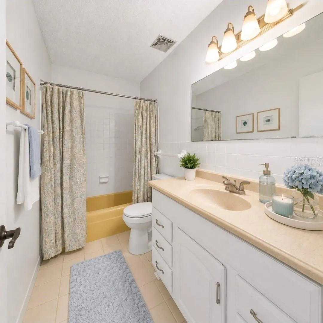 Guest bathroom.  (Partially virtually staged