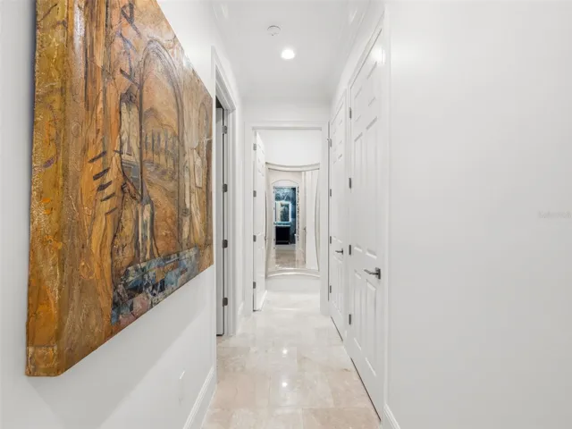 Hallway to Powder Bath, Laundry & Bedroom 2