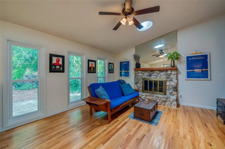 Wood-burning fireplace