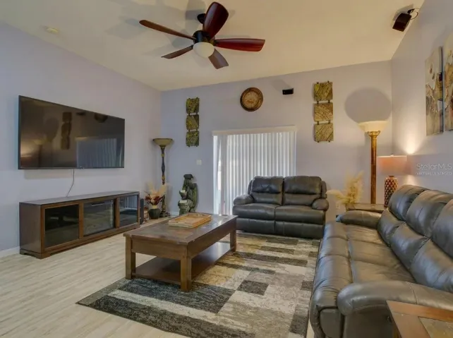 Living room virtually staged