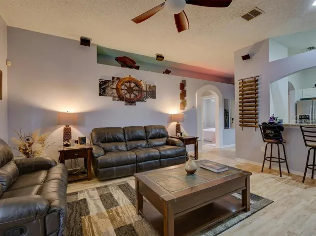 Living room virtually staged