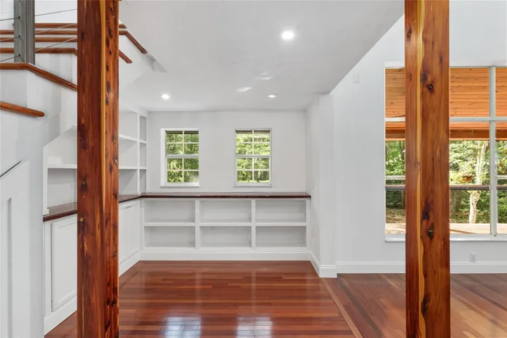 Library nook under the stairs
