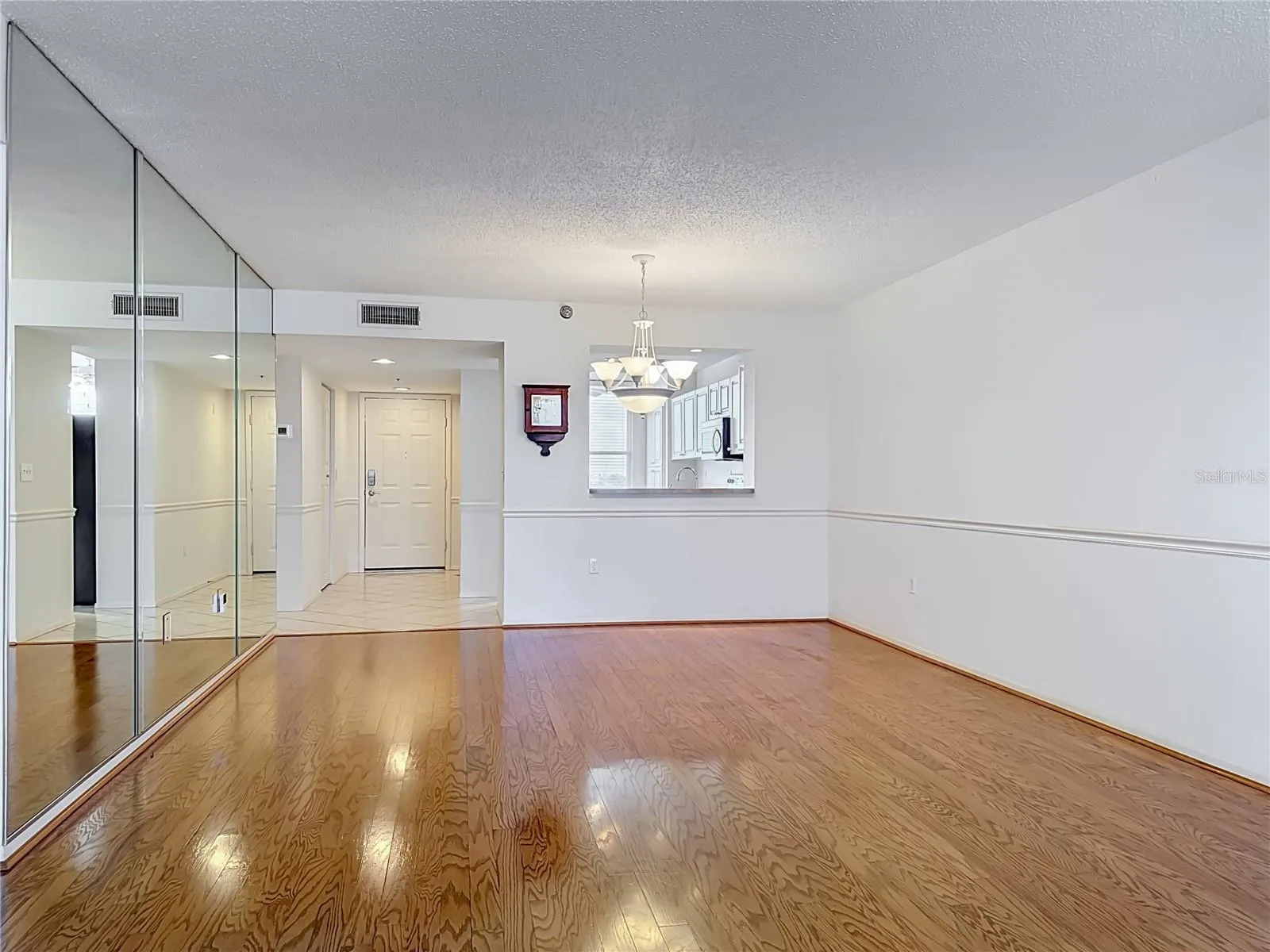 View from the living room into the dining area.