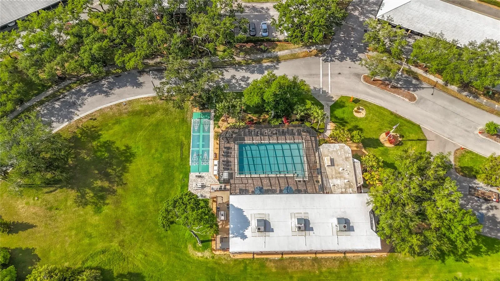 Aerial of the amenities.