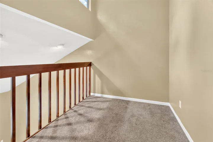 Spacious loft at the top of the stairs