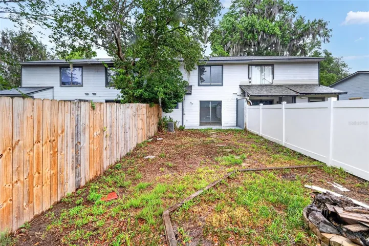 Fenced back yard