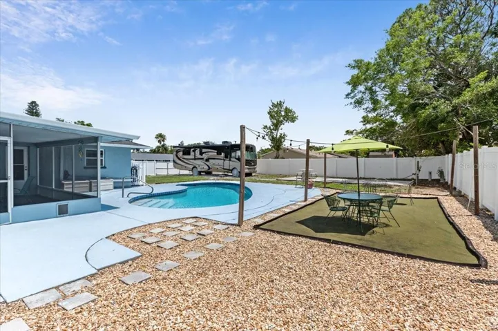 Lots of space to spread out in this backyard.