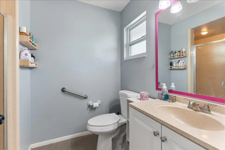 Bathroom 2. Guest bedroom 1 ensuite bathroom.   Shower enclosure.