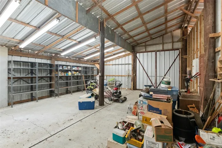 workshop in additional pole barn