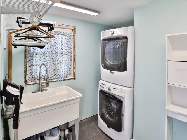 Inside laundry room.