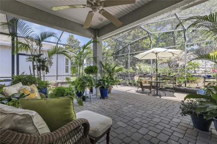 Brick pavered patio