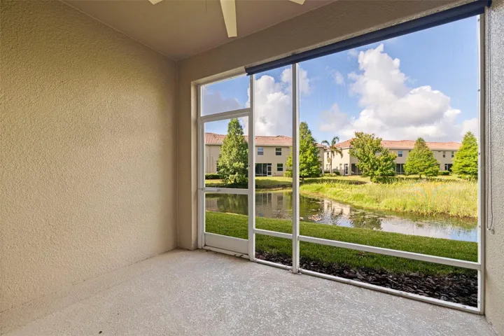 Screened Lanai overlooking pond