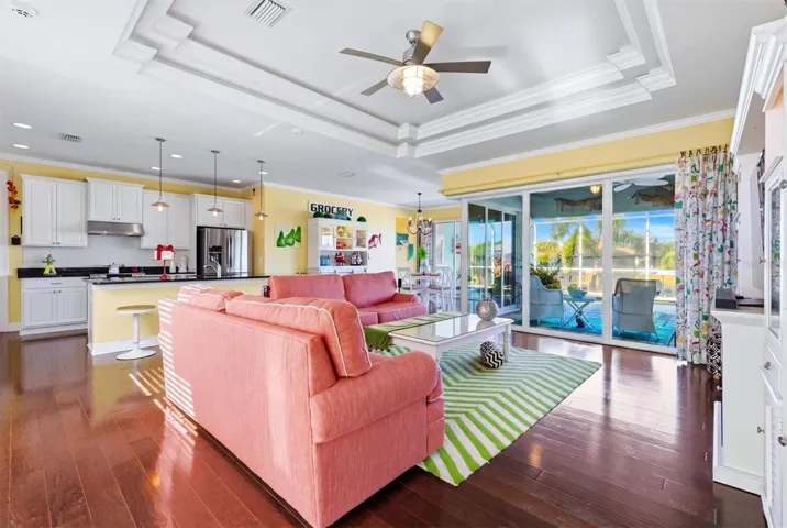 Great room with water views