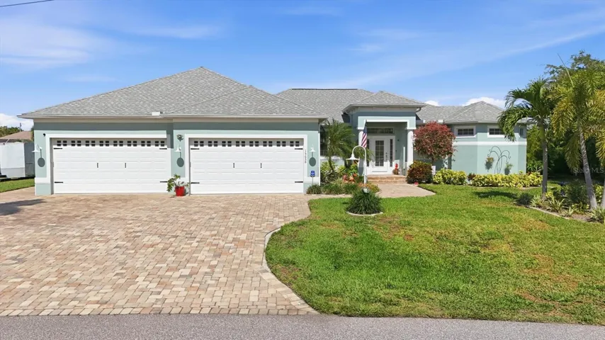 Front Elevation oversized driveway