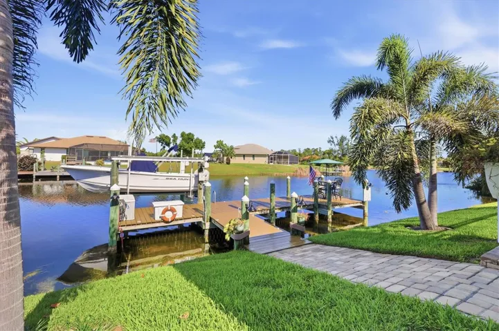 Walkway to the dock and boat