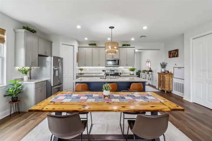 Room for dining and island seating