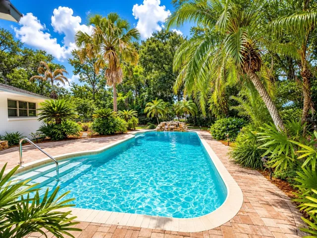 Tropical poolside paradise