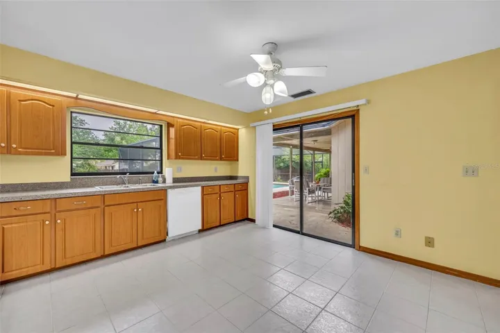 Kitchen w/slider out to pool