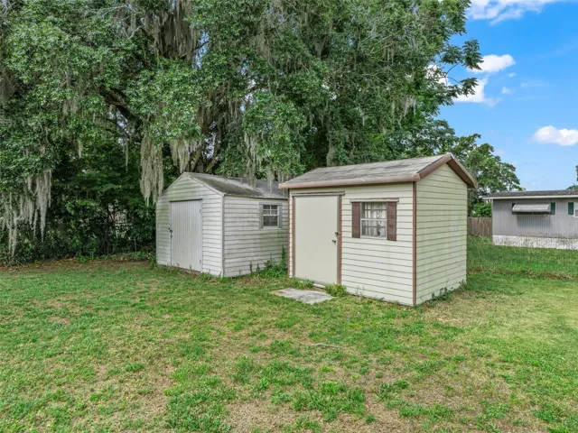 Two sheds in backyard
