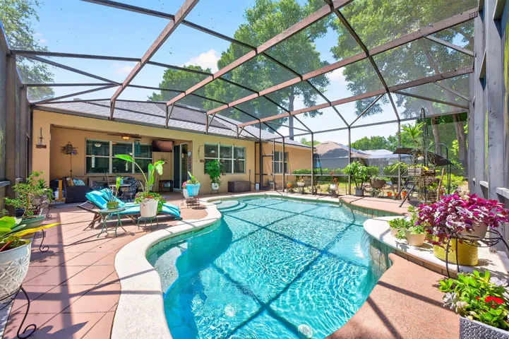 Private screened pool.