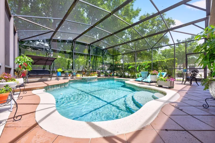 Private screened pool.