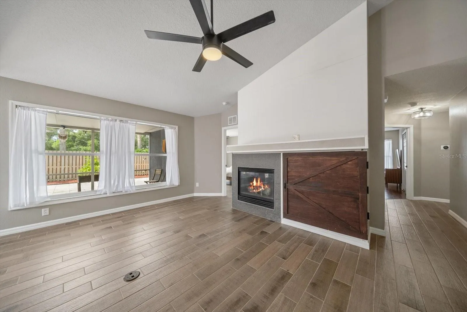 Living room with gas fireplace