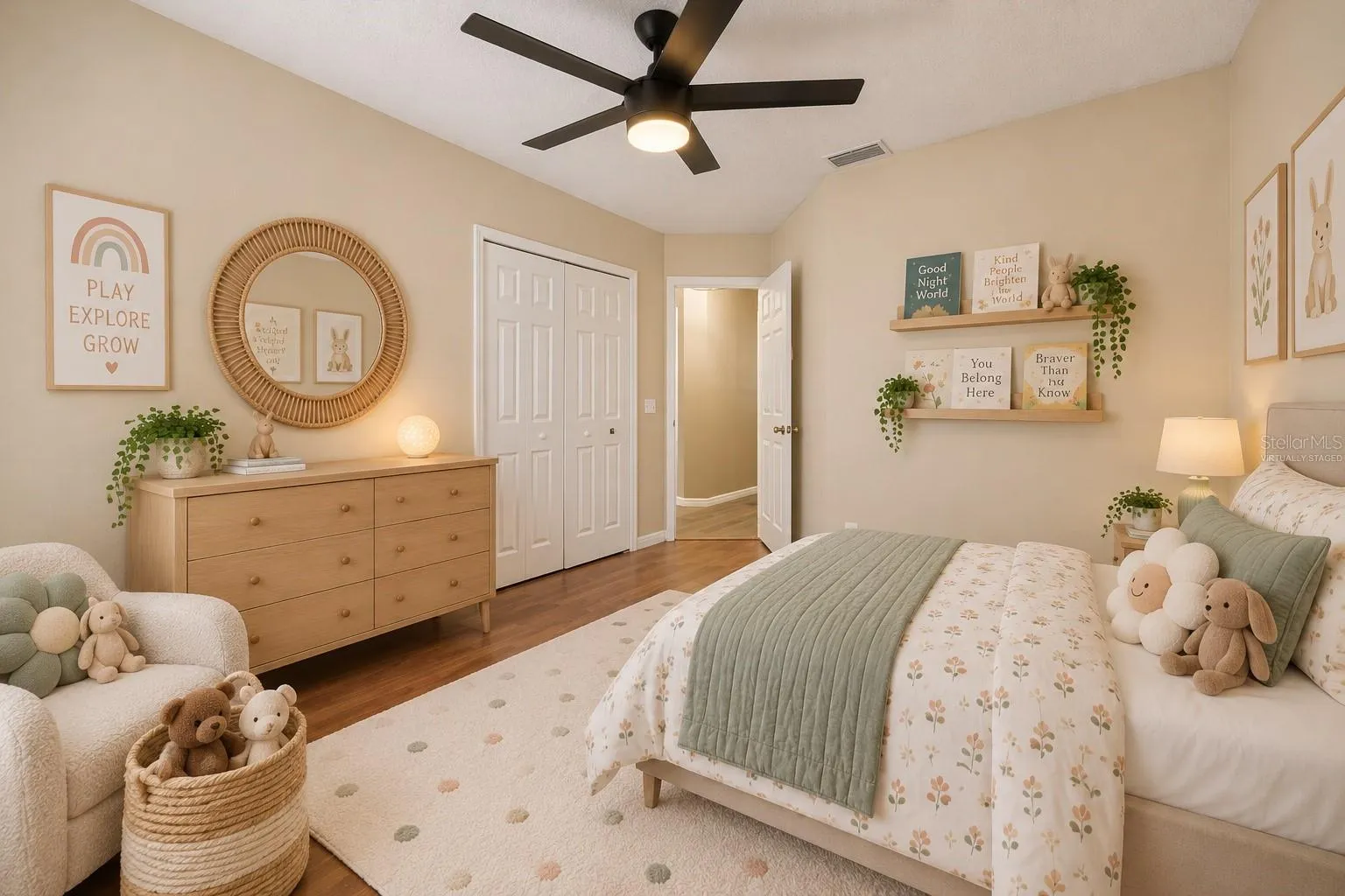 Virtually staged 3rd bedroom