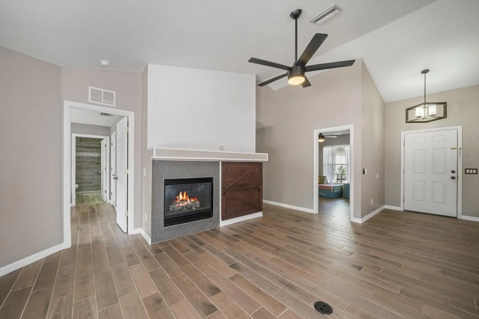 Living room with gas fireplace