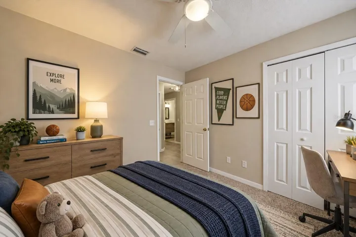 Virtually staged 4th bedroom