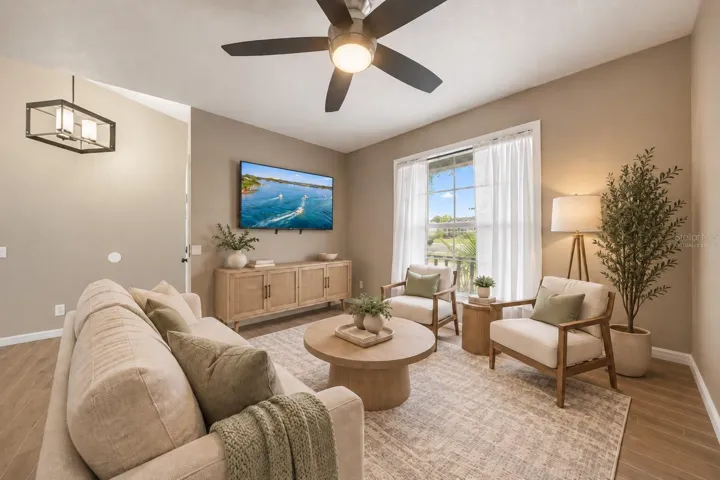 Virtually staged sitting room