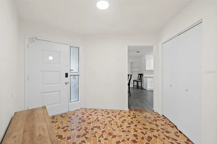 Foyer with Striking Mosaic-Terrazzo Flooring