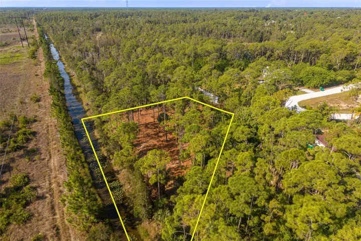 Overhead view facing Southwest, canal view.