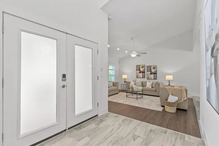 Entry looking into living room