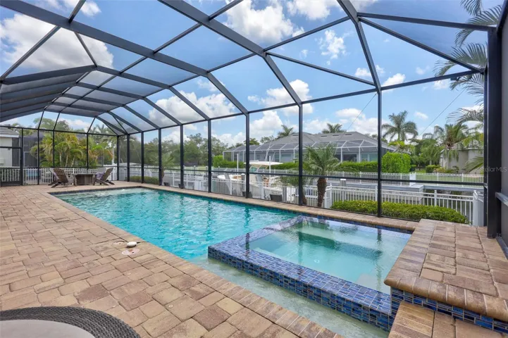 Saltwater pool with heater