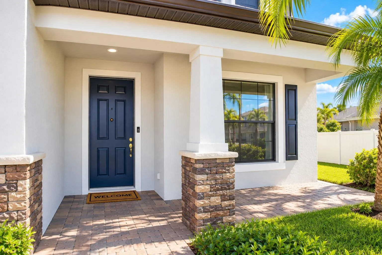 Welcoming covered front entry