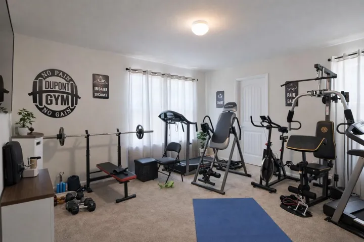 Fifth Upstairs Bedroom Currently Used as a Gym