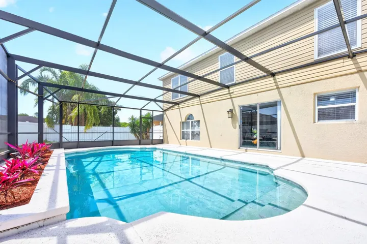 Private screened pool.