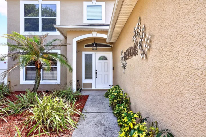 Covered front entry.