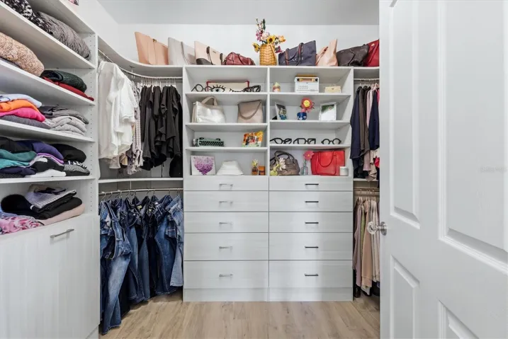 Primary closet with amazing organizer